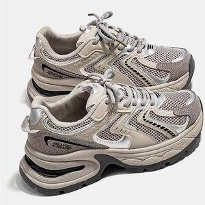 Neutral Tone Athletic Sneakers